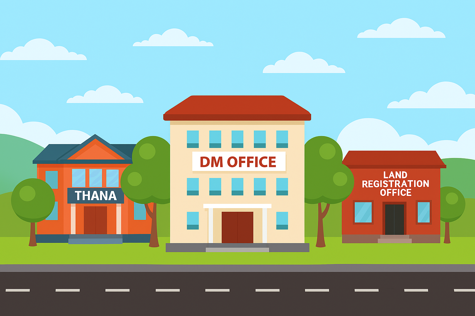 Image showing DM Office, Land Registrar Office & Thana